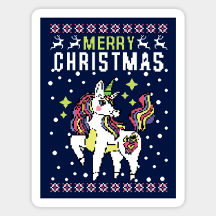 Merry Christmas Unicorn Magnet